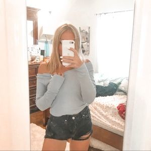 Brandy Melville Long Sleeve Off the Shoulder Top!